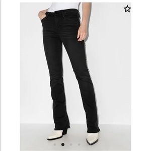 Frame denim Le mini boot black velvet boot cut jeans 23 xxs unworn NWIT